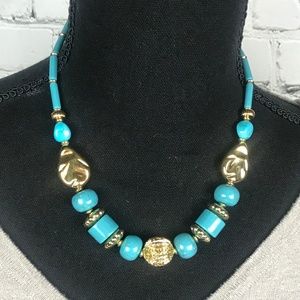 Sara Coventry Vintage Turquoise and Gold  necklace